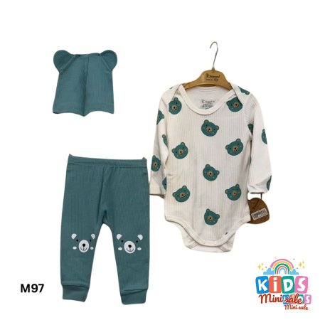 طقم ولادي ربيعي قطني 3 قطع