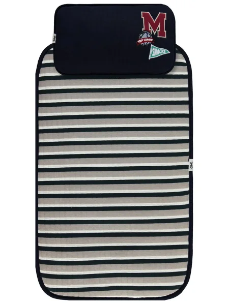 فرشة غيار مع مخدة لون كحلي مخطط CIVIL