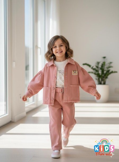 طقم بناتي ربيعي جينز