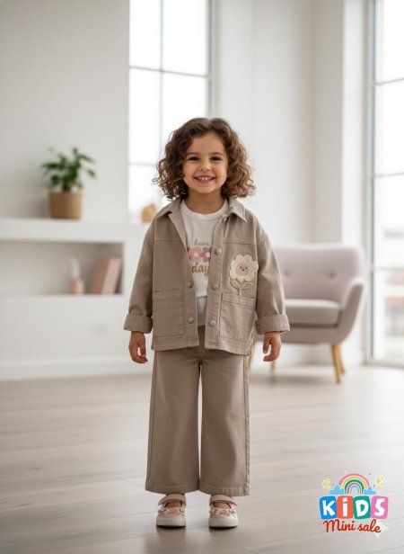 طقم بناتي ربيعي جينز