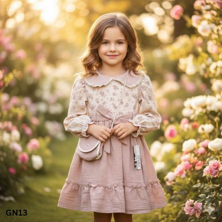 فستان بناتري ربيعي مع شنته